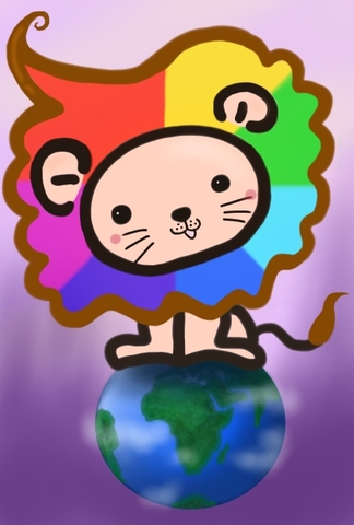 愛護地球彩虹小獅