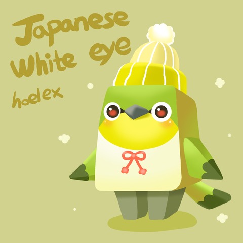 ★133.●【DODO ZOO 方塊動物-Japanese White-eye】"綠繡眼毛帽”(綠綠LurLur)
